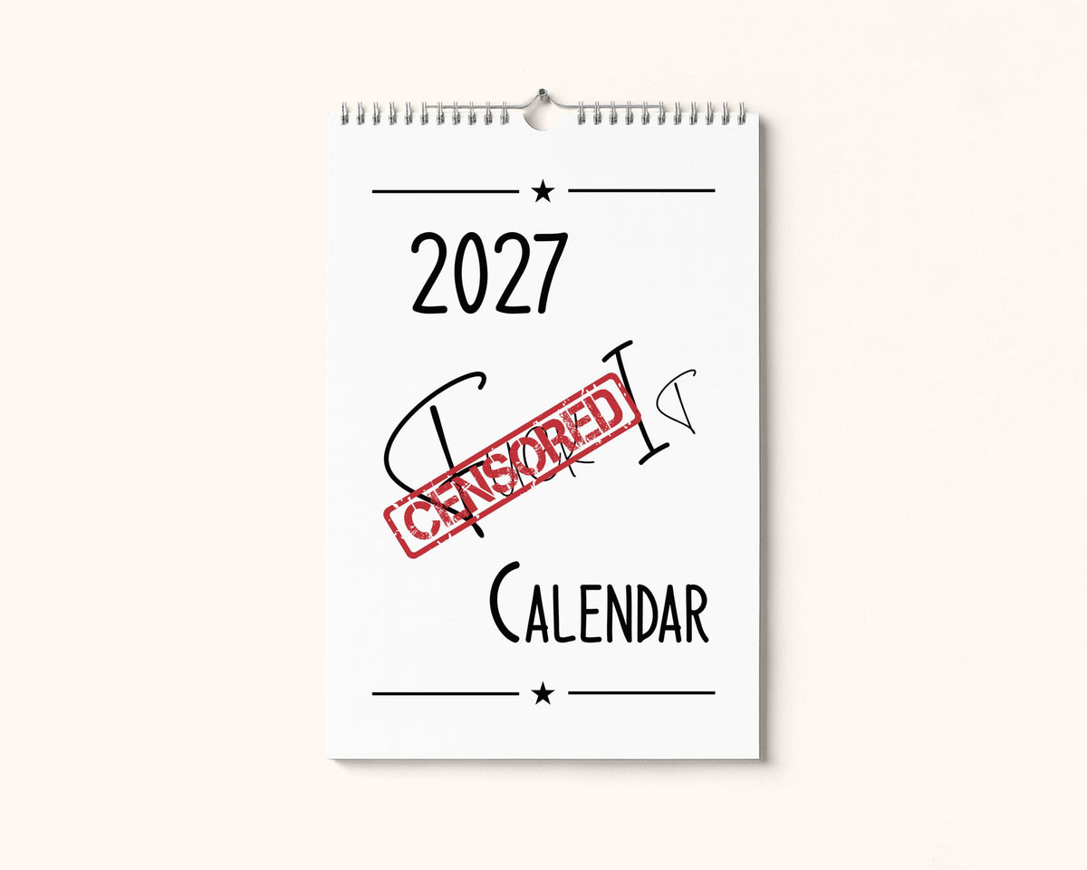 2027 Funny Wall Calendar A4 – Humorous Planner & Gift for Home or Office | Black & White Design | Calendar Gift for Him or Her