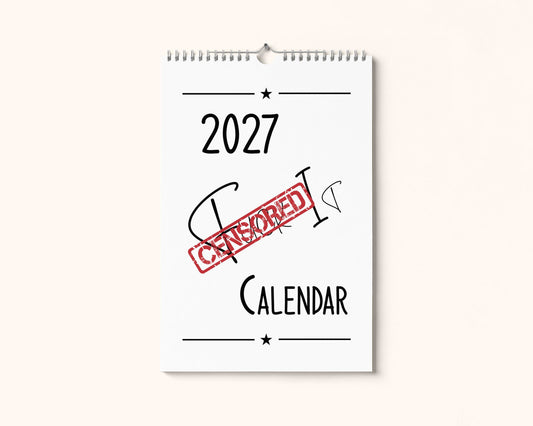 2027 Funny Wall Calendar A4 – Humorous Planner & Gift for Home or Office | Black & White Design | Calendar Gift for Him or Her