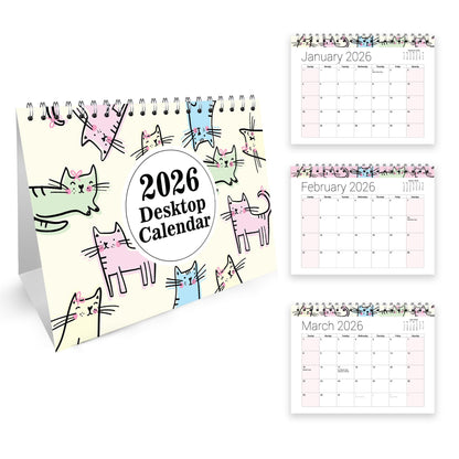 2026 Desk Calendar – Free-Standing Flip Desktop Planner with UK Bank Holiday