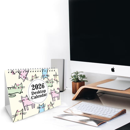 2026 Desk Calendar – Free-Standing Flip Desktop Planner with UK Bank Holiday
