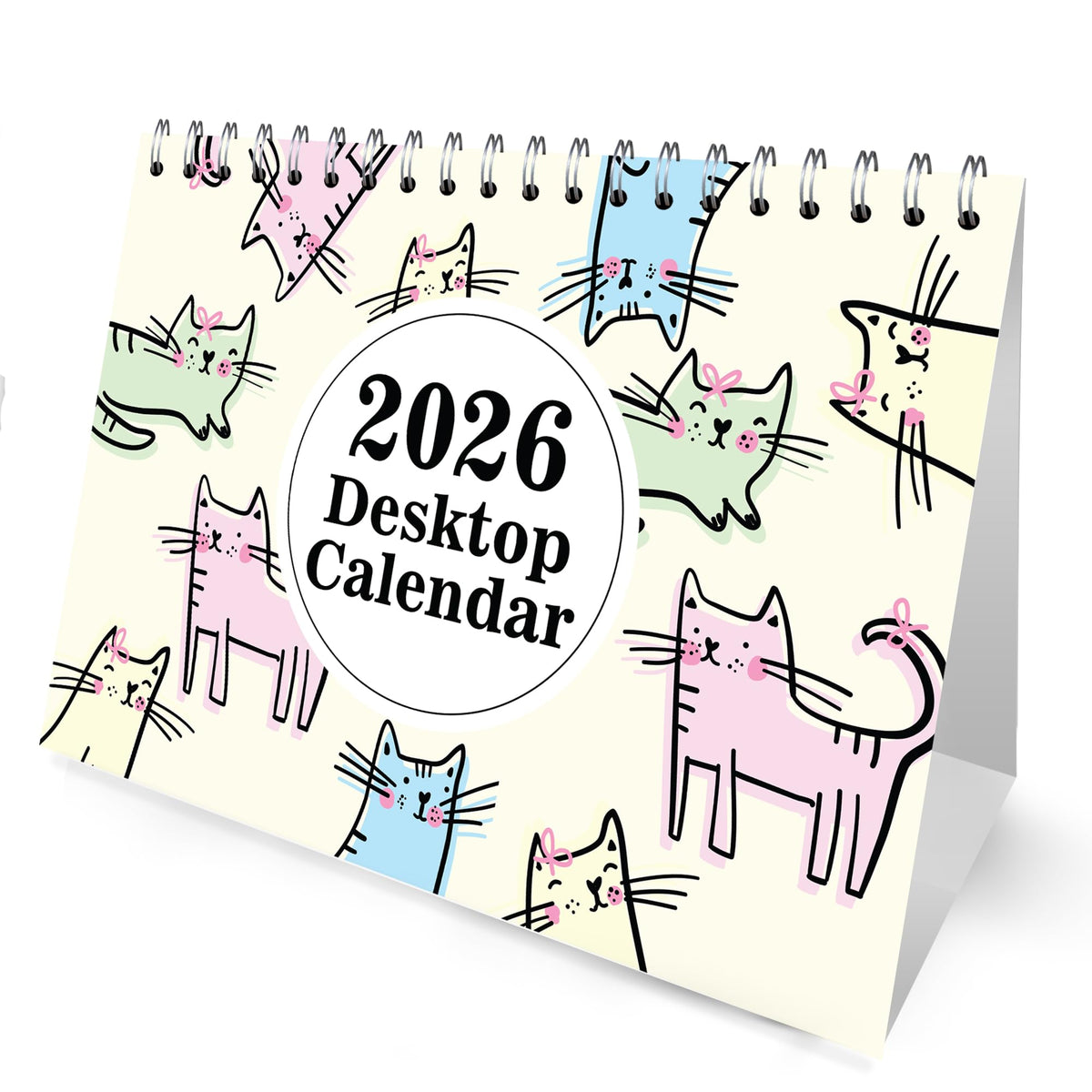 2026 Desk Calendar – Free-Standing Flip Desktop Planner with UK Bank Holiday