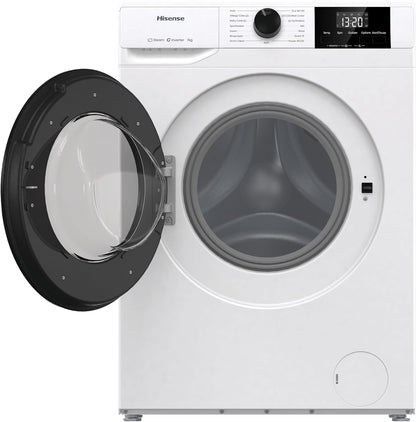 Hisense WF1G7021BW Freestanding 7 KG-Front Load Durable Inverter Washing Machine, Steam Wash-Quick Wash-15 Washing Programs-1200 RPM-White-Energy Rating B [Energy Class B]