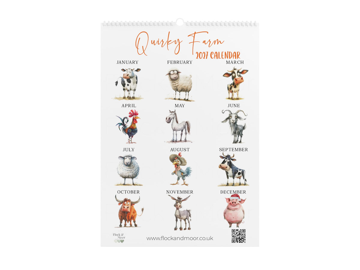 2027 Watercolour Wall Calendar – Handcrafted Monthly Planner