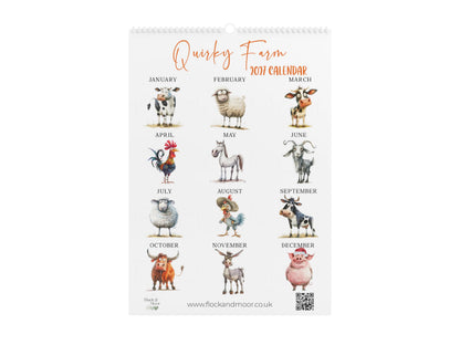 2027 Watercolour Wall Calendar – Handcrafted Monthly Planner