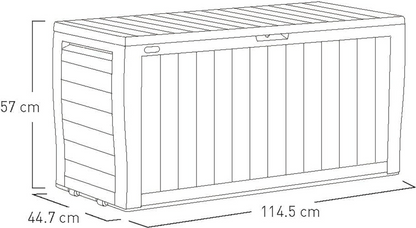 Keter Marvel+ 270L Garden Storage Box Graphite Wood Effect, Weatherproof