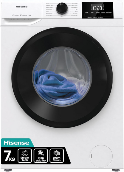 Hisense WF1G7021BW Freestanding Washing Machine 7kg - 1200 RPM, 15 Programs, White