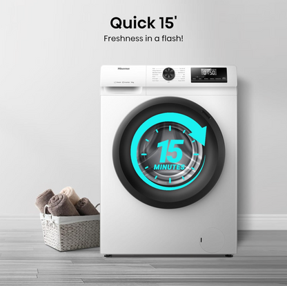 Hisense WF1Q8041BW Freestanding Washing Machine 8kg - 1400 RPM, Inverter, Steam Wash, White